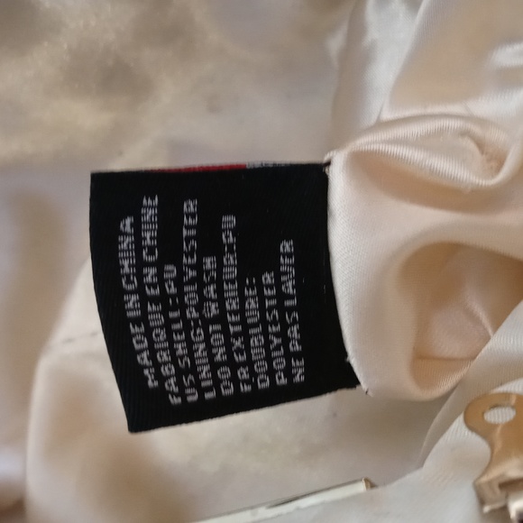 Women's VEGAN certified cream gold studded leather handheld 8×4½" clutch - Picture 3 of 12